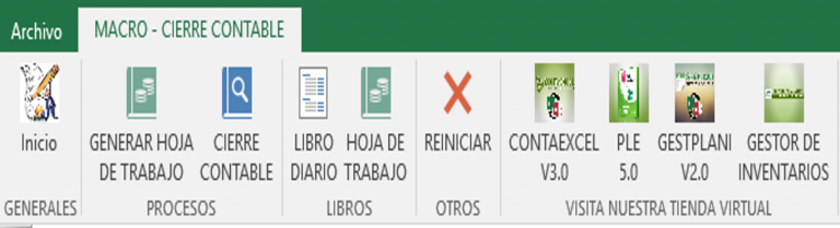 Macro excel Cierre contable automático