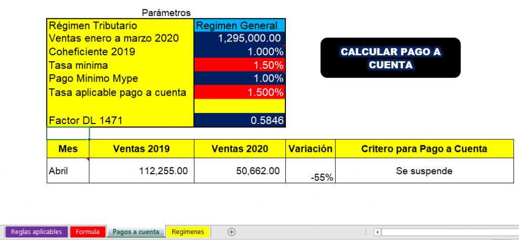 macro excel pagos a cuenta renta mensual 