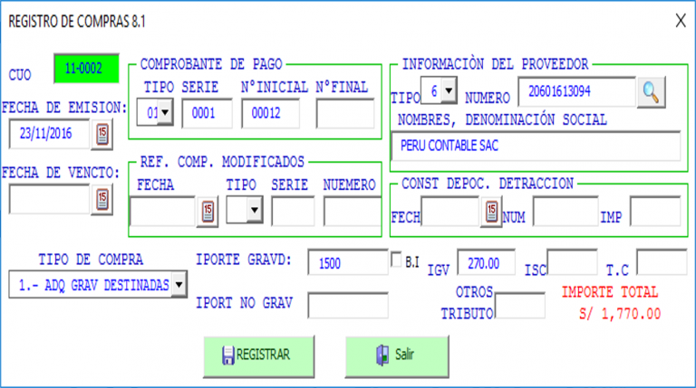 Macro Registro Compras Electrónico