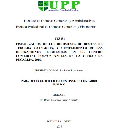 tesis fiscalizacion regimenes renta tercera categoria