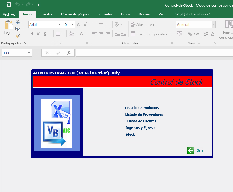 Plantilla excel control de stock