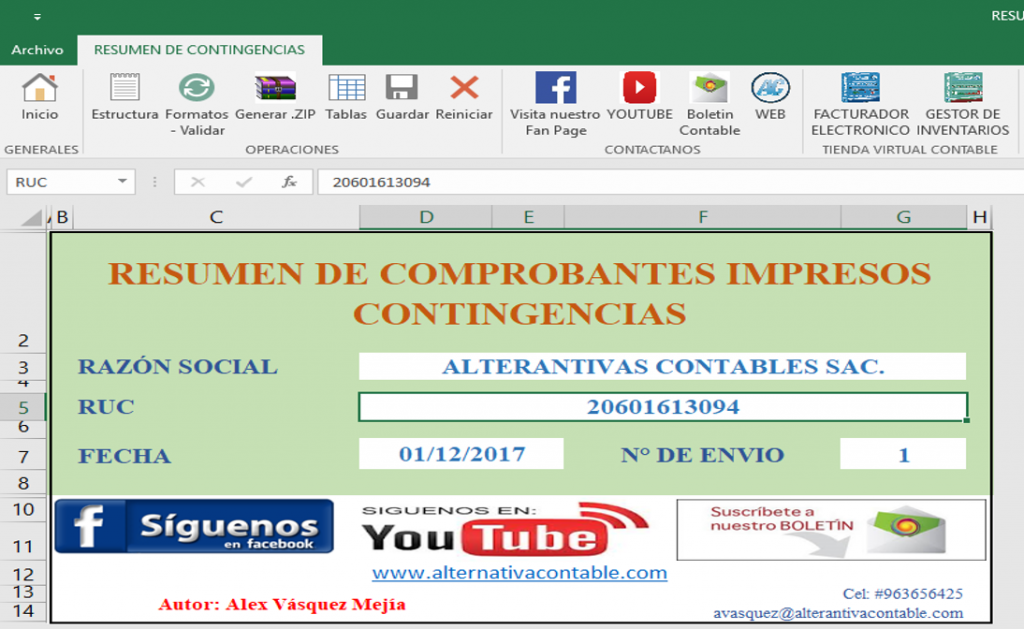 Macro excel: Resumen de comprobantes impresos