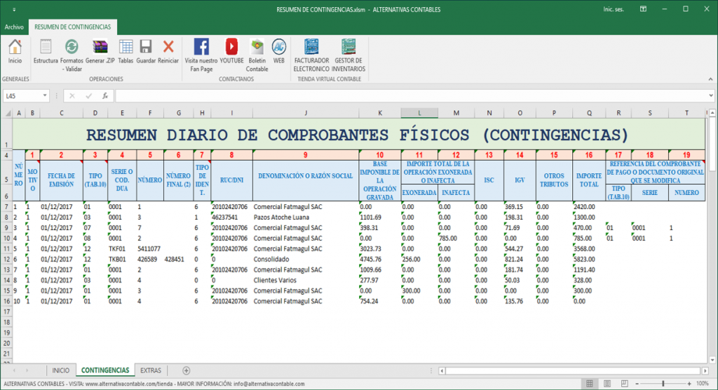 Macro excel: Resumen de comprobantes impresos