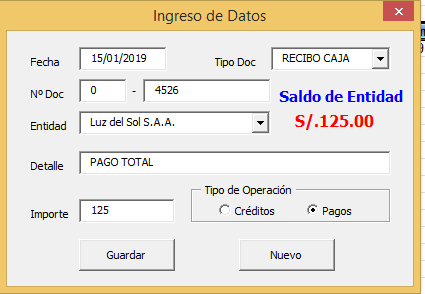 Macro excel Registro y control de deudas