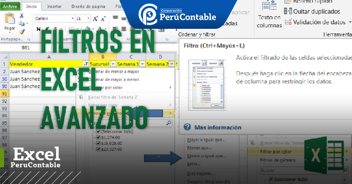 Aplica filtros en Excel avanzado