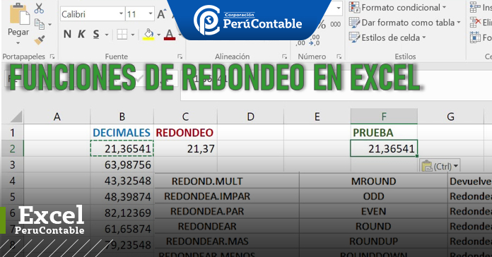 FUNCIONES DE REDONDEO EN EXCEL