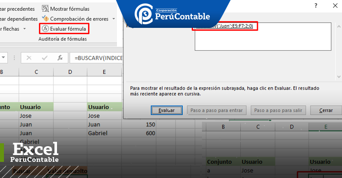LA HERRAMIENTA EVALUAR FORMULA