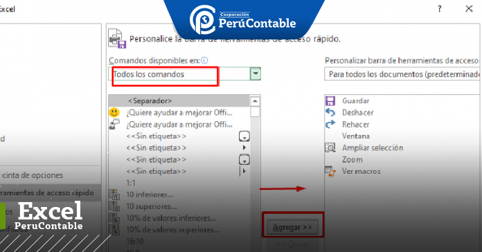 COMO PERSONALIZAR LA BARRA DE HERRAMIENTAS DE ACCESO RÁPIDO