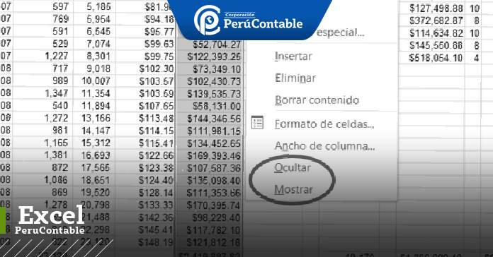 Celdas ocultas en Excel Comandos para mostrarlas en la hoja de cálculo