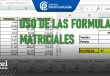 Uso de las fórmulas Matriciales Uso de las fórmulas Matriciales