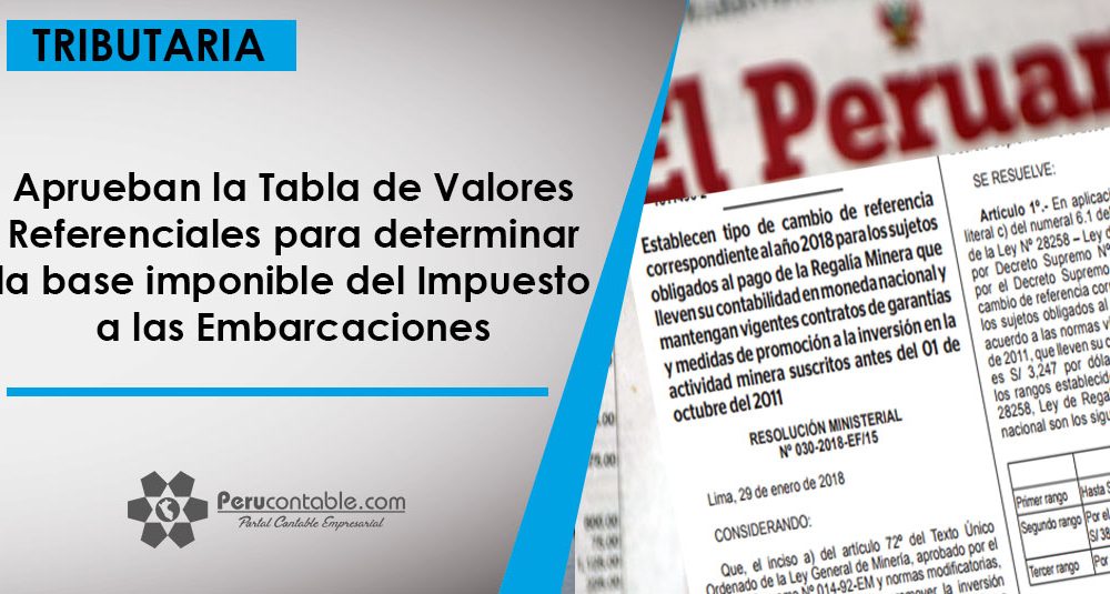Aprueban la Tabla de Valores Referenciales para determinar la base imponible del Impuesto a las